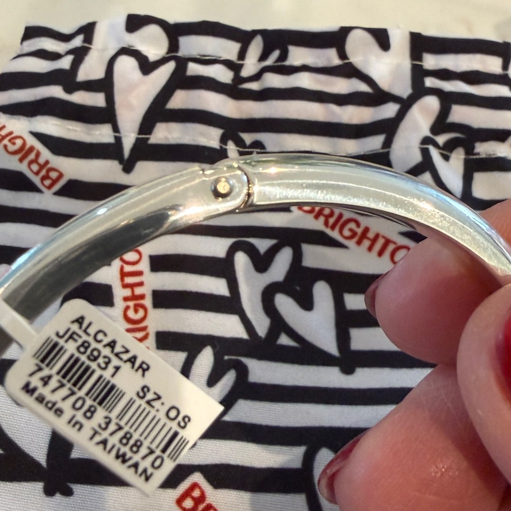 Brighton Silver Bracelet Set with Swirl and Gem Accents-2 bracelets included - Picture 3 of 7